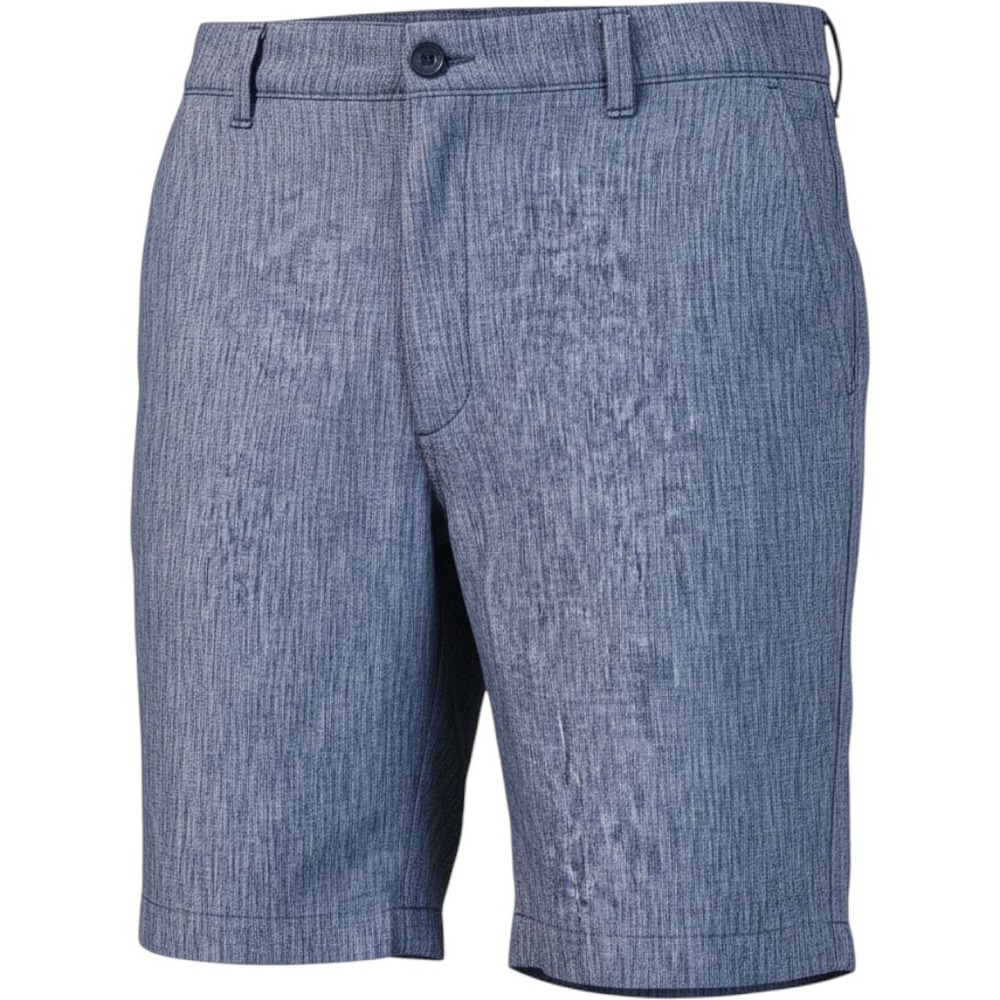 Roundtree & Yorke Shorts Mens 42 Blue Linen Cotton Blend Slub Texture Coastal